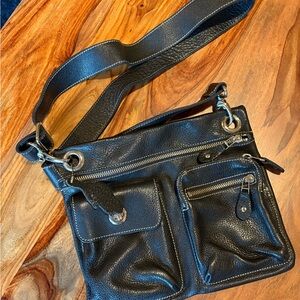 Like New Y2K Roots Leather Crossbody